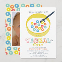 Cereal-sly One Yellow Cereal Photo 1st Birthday