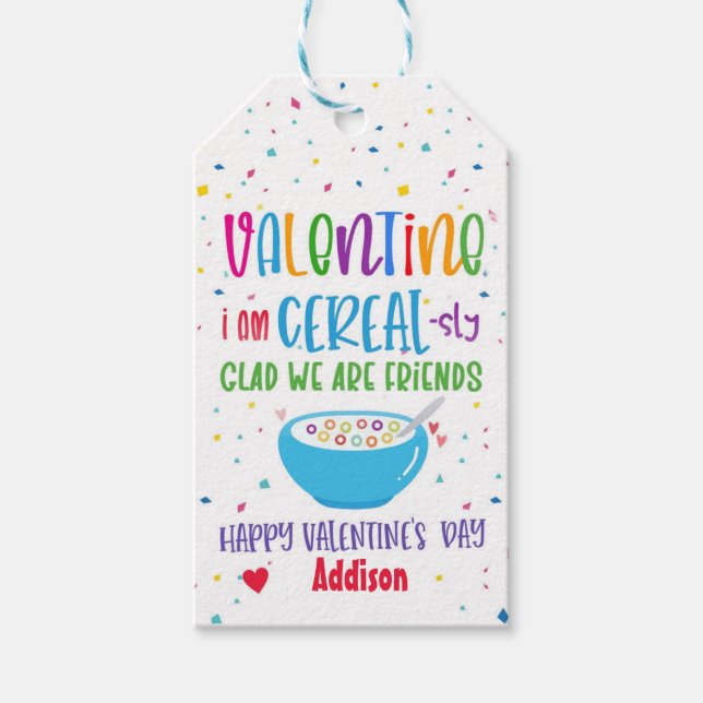 Cereal Valentine Favour Tag Cereal-sly my friend (Front)