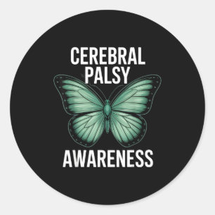 Cerebral Palsy Awareness Butterfly Suprters And Ad Classic Round Sticker