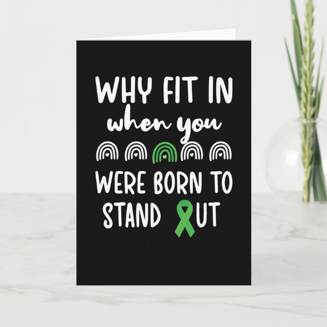 Cerebral Palsy Awareness CP Warrior Green Ribbon Card (Front)