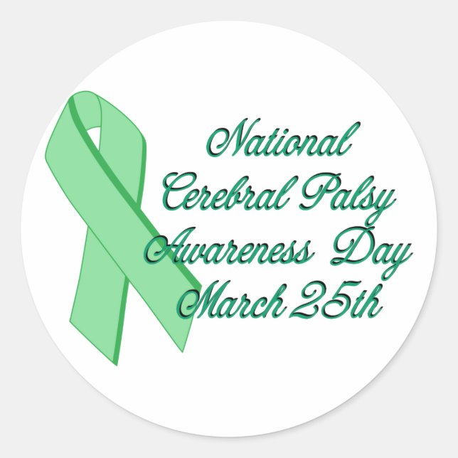 Cerebral Palsy Awareness Day Classic Round Sticker (Front)