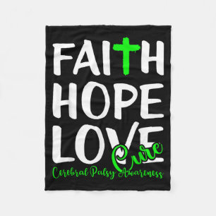 Cerebral palsy awareness faith hope love  fleece blanket