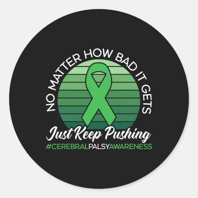 Cerebral Palsy Awareness Heimerheimer Brain  Classic Round Sticker (Front)