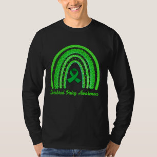 Cerebral Palsy Awareness Month Retro Rainbow Brain T-Shirt