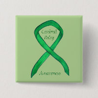 Cerebral Palsy Awareness Ribbon Custom Art Pin