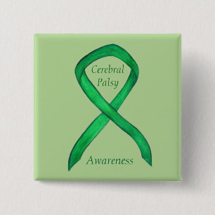 Cerebral Palsy Awareness Ribbon Custom Art Pin