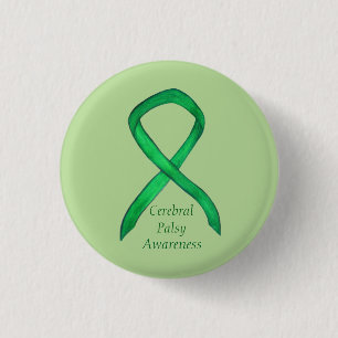 Cerebral Palsy Awareness Ribbon Custom Art Pin