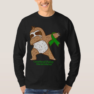 Cerebral Palsy Awareness Ribbon Dabbing Sloth Warr T-Shirt