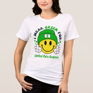 Cerebral Palsy Awareness Ribbon Support Gifts Tri-Blend Shirt