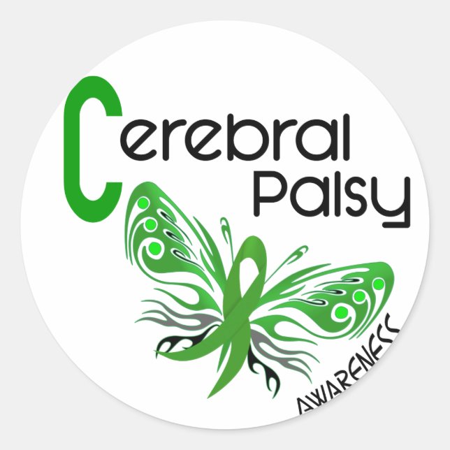 Cerebral Palsy BUTTERFLY 3 Classic Round Sticker (Front)