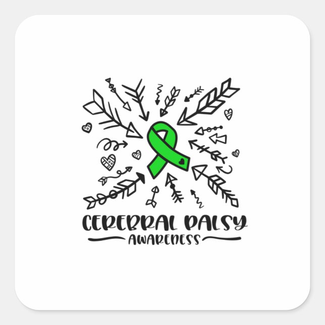 Cerebral Palsy, cerebral palsy awareness Square Sticker (Front)