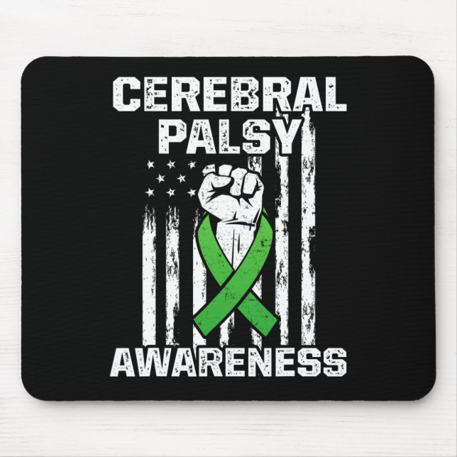 Cerebral Palsy Cp Awareness Overcoming Us Warrior  Mouse Pad (Front)