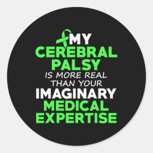 Cerebral Palsy Cp Awareness Real Warrior Survivor Classic Round Sticker