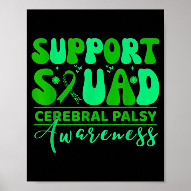 Cerebral palsy cp awareness smile face support poster (Front)
