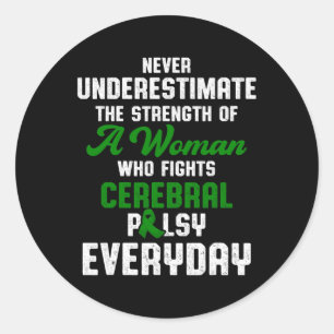 Cerebral Palsy Cp Awareness Succeed Warrior Surviv Classic Round Sticker