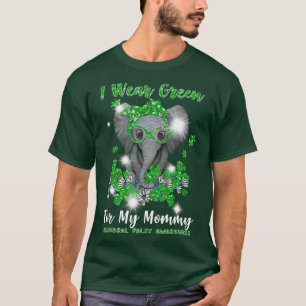 Cerebral Palsy Elephant I Wear Green CP Mommy  T-Shirt