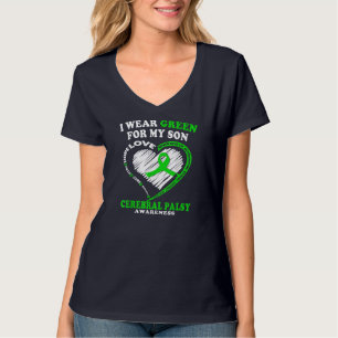 Cerebral Palsy For DadMom - I Wear Green For My So T-Shirt