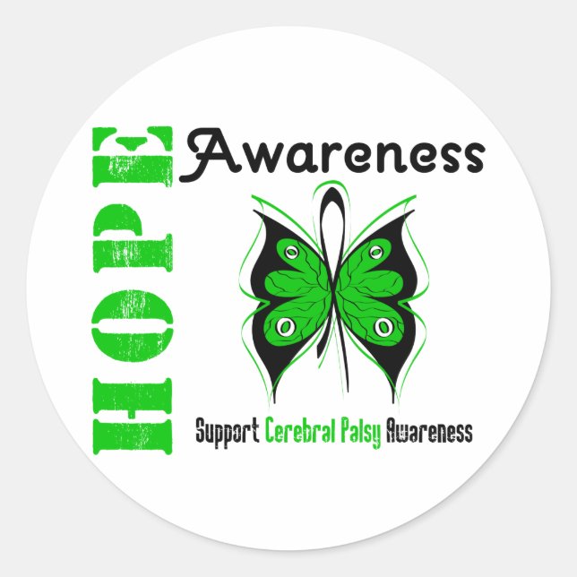Cerebral Palsy Hope Awareness Classic Round Sticker (Front)