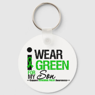 Cerebral Palsy I Wear Green Ribbon For My Son Key Ring