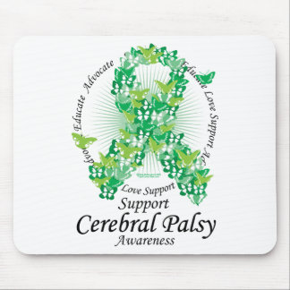 Cerebral Palsy Ribbon of Butterflies Mouse Pad