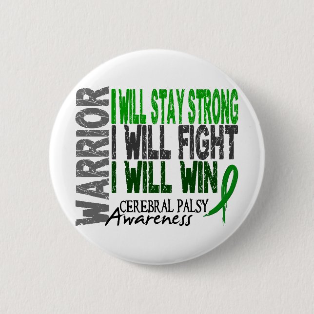 Cerebral Palsy Warrior 6 Cm Round Badge (Front)