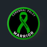 Cerebral Palsy Warrior Ribbon Black Button<br><div class="desc">Cerebral Palsy Warrior Ribbon Black Button for awareness and support for people with cerebral palsy.</div>