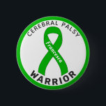 Cerebral Palsy Warrior Ribbon White Button<br><div class="desc">Cerebral Palsy Warrior Ribbon White Button for awareness and support for people with cerebral palsy.</div>