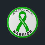 Cerebral Palsy Warrior Ribbon White Button<br><div class="desc">Cerebral Palsy Warrior Ribbon White Button for awareness and support for people with cerebral palsy.</div>