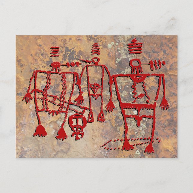 Ceremonial Dancers Petroglyph Postcard (Front)