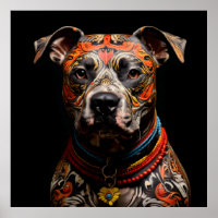 Ceremonial Staffordshire Bull Terrier Warrior
