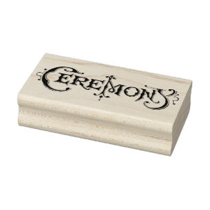 Ceremony Wedding Typography Vintage Art Stamp