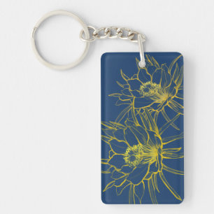 Cereus Aloha Blue and Yellow Aloha Keychain