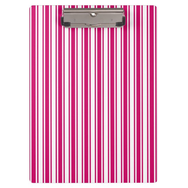 Cerise and white candy stripes clipboard (Front)