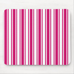 Cerise and white candy stripes mouse pad