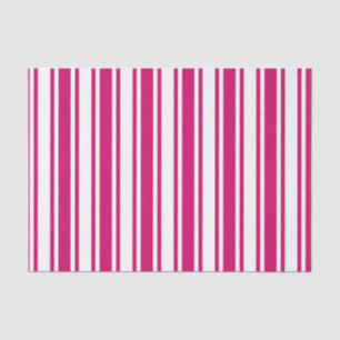 Cerise and white candy stripes tissue paper