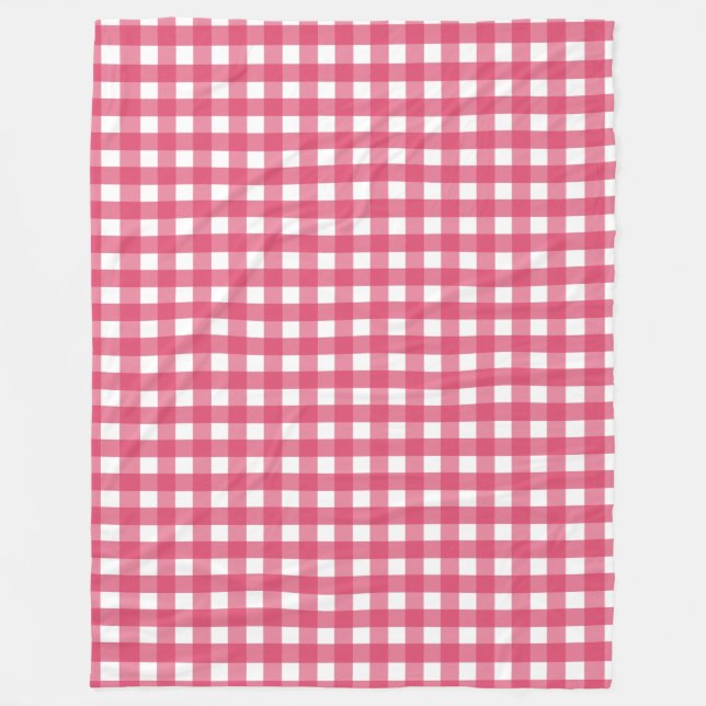 Cerise gingham fleece blanket (Front)