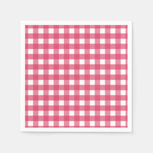 Cerise gingham napkin