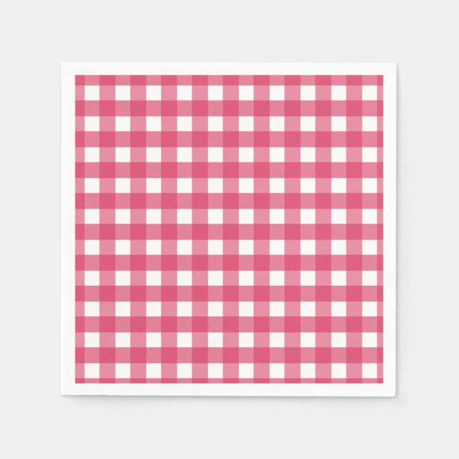 Cerise gingham napkin (Front)