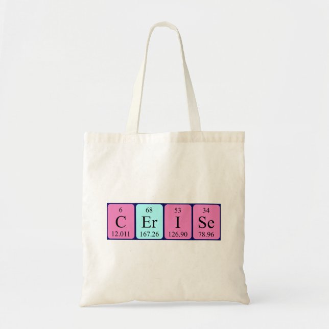 Cerise periodic table name tote bag (Front)