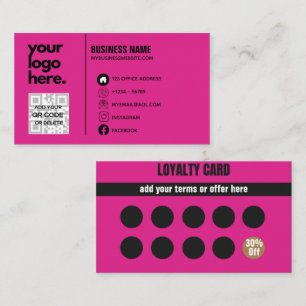 Cerise Pink Business Card Logo design Template