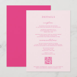 Cerise Pink Wedding Details Card