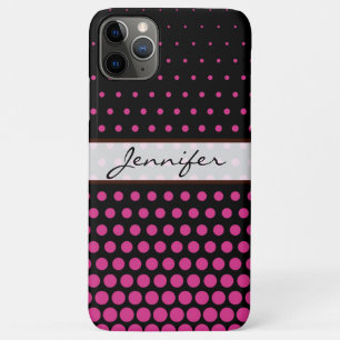 Cerise Polka Dot Elegant Modern Black Case-Mate iPhone Case
