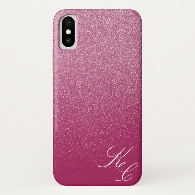 Cerise Shimmer Dust Personalised Phone Case (Back)