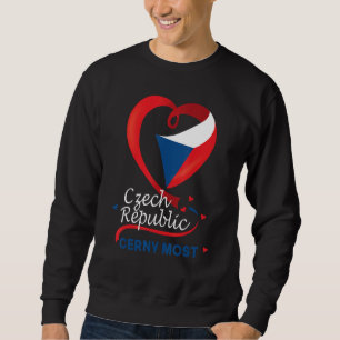 Cerny Most Czech Republic Heart Flag Lion Coat Of Sweatshirt