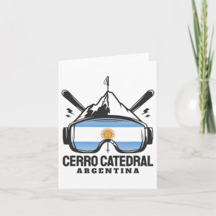 Cerro Catedral Argentina Ski Resort Retro Skiing Card
