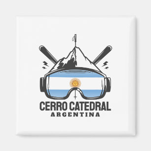 Cerro Catedral Argentina Ski Resort Retro Skiing Magnet