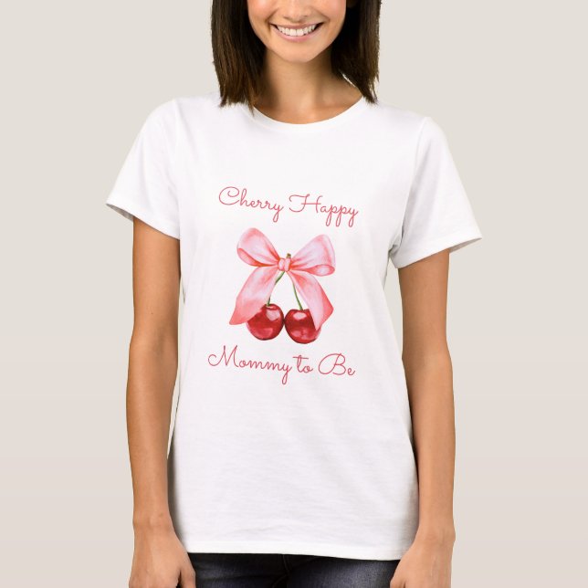 Cerry & Coquette Pink Bow Mummy to-be Pregnancy T-Shirt (Front)