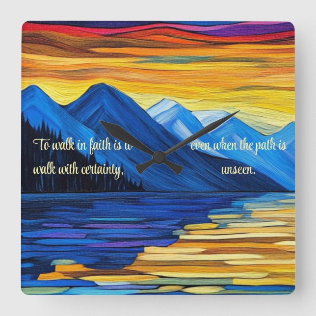 Certainty of Faith Square Wall Clock (Front)