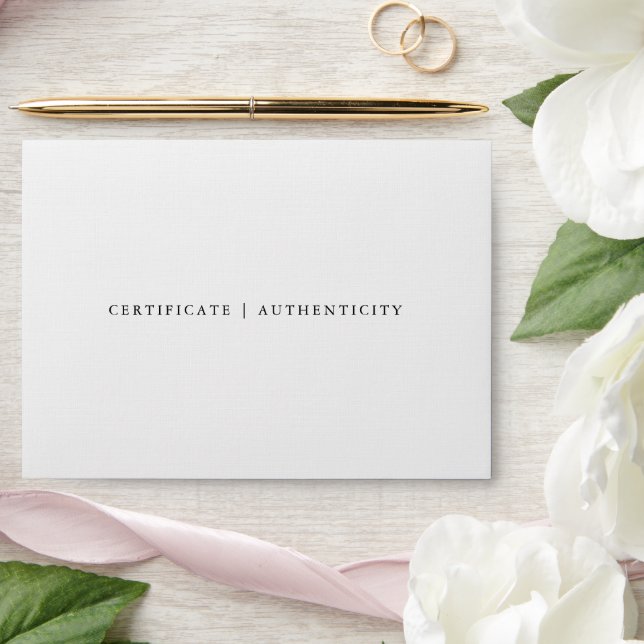 Certificate Authenticity Envelope Inside Flap Art (Wedding)