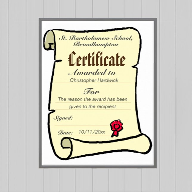 Certificate Award with Downloadable Option Poster (Creator Uploaded)
